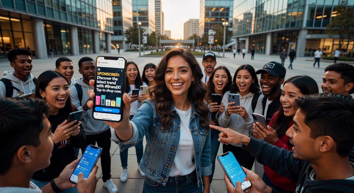 Illustration of influencer marketing and parasocial relationship dynamics