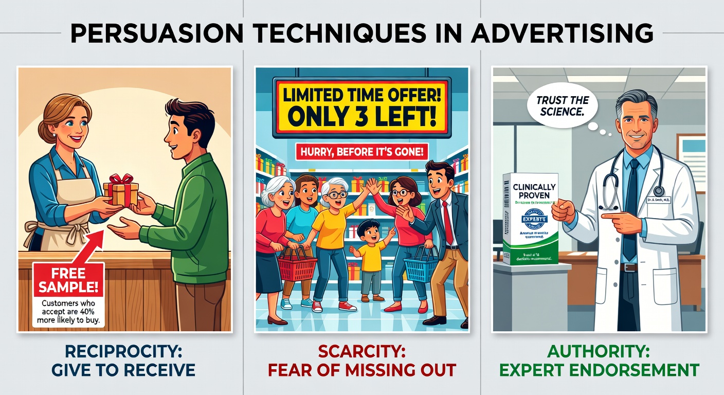 Cialdini's six principles of persuasion applied to marketing contexts